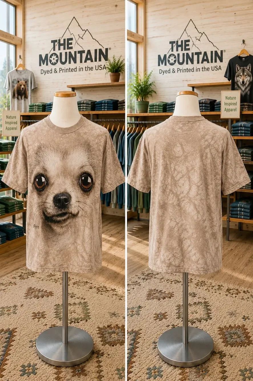 The Mountain Chihuahua Big Eyes All Over Print Graphic Tee Size Large